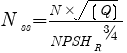 Formula for [N_ss] = {[N] * sqrt([Q])} / {[NPSH_R]^{3/4}}
