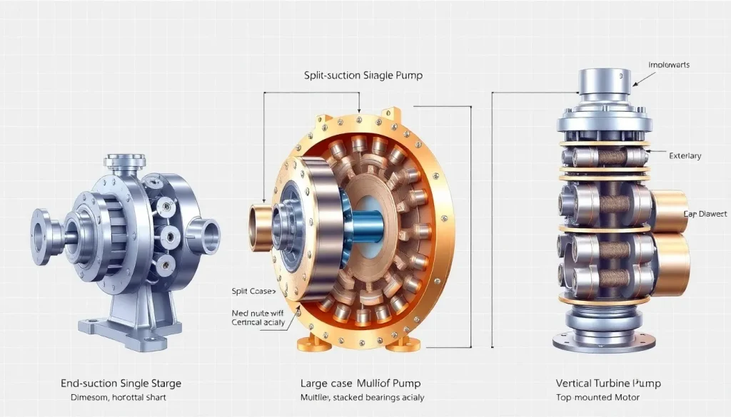Featured image for End Suction, Split Case, and Vertical Turbine Pumps Compared: Design, Performance, and Selection — Pump Types & Selection